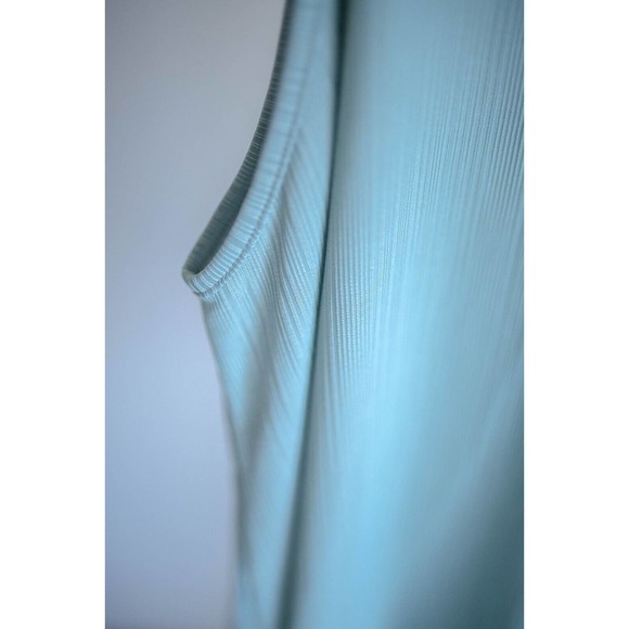 FREE PEOPLE Intimately NWT Slinky High Neck Blue Ribbed Tank Top SZ XS - Picture 5 of 10